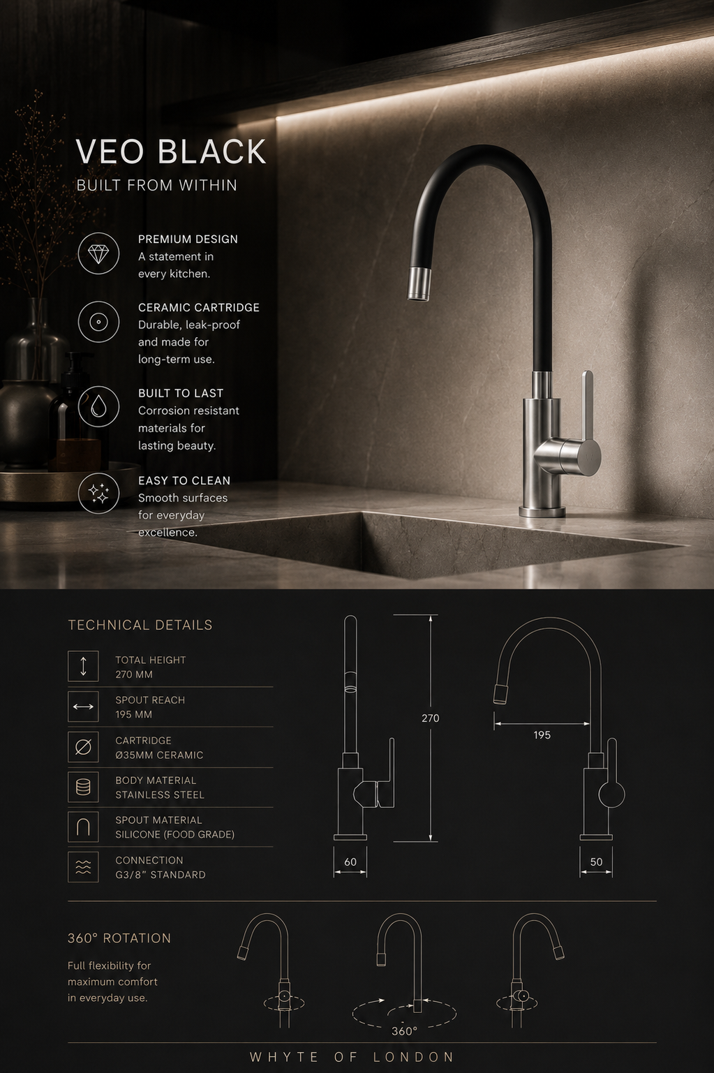 VEO Black - Signature Kitchen Mixer