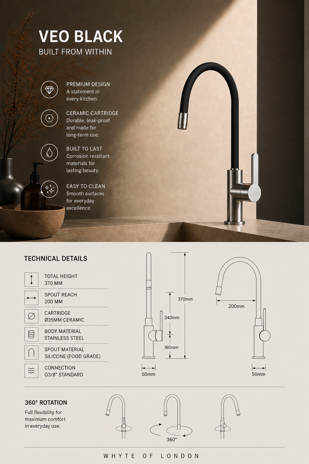 VEO Black - Signature Kitchen Mixer