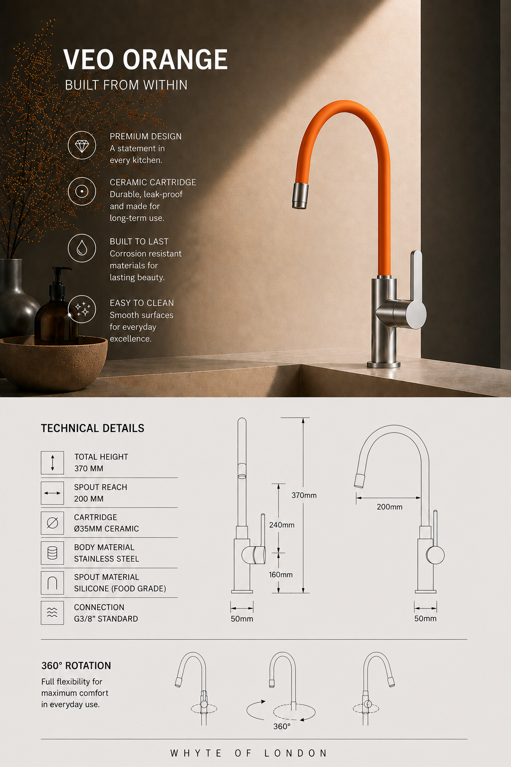 VEO Orange - Signature Kitchen Mixer