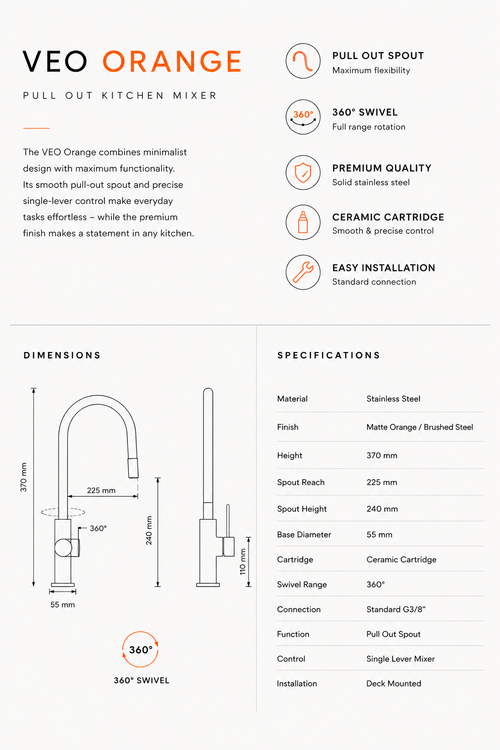 VEO Orange - Signature Kitchen Mixer